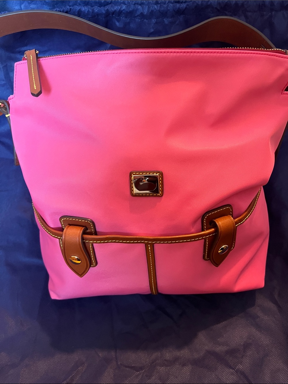 Dooney & Bourke Bright Pink Shoulder Tote leather trim - Picture 9 of 14